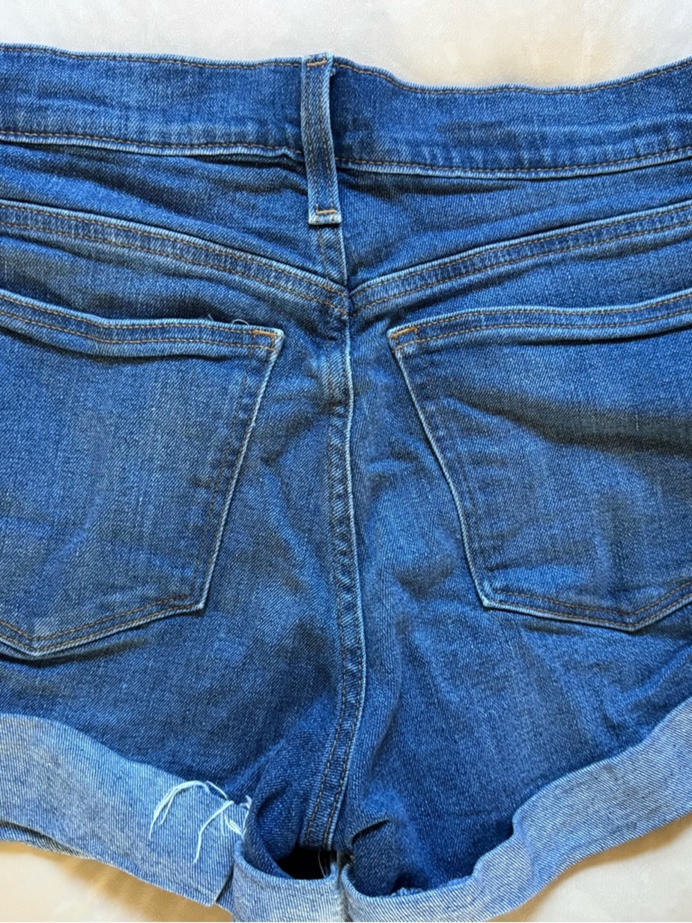 J. Crew Dark Blue Denim Roll-Cuff Women's Shorts - Picture 2 of 3